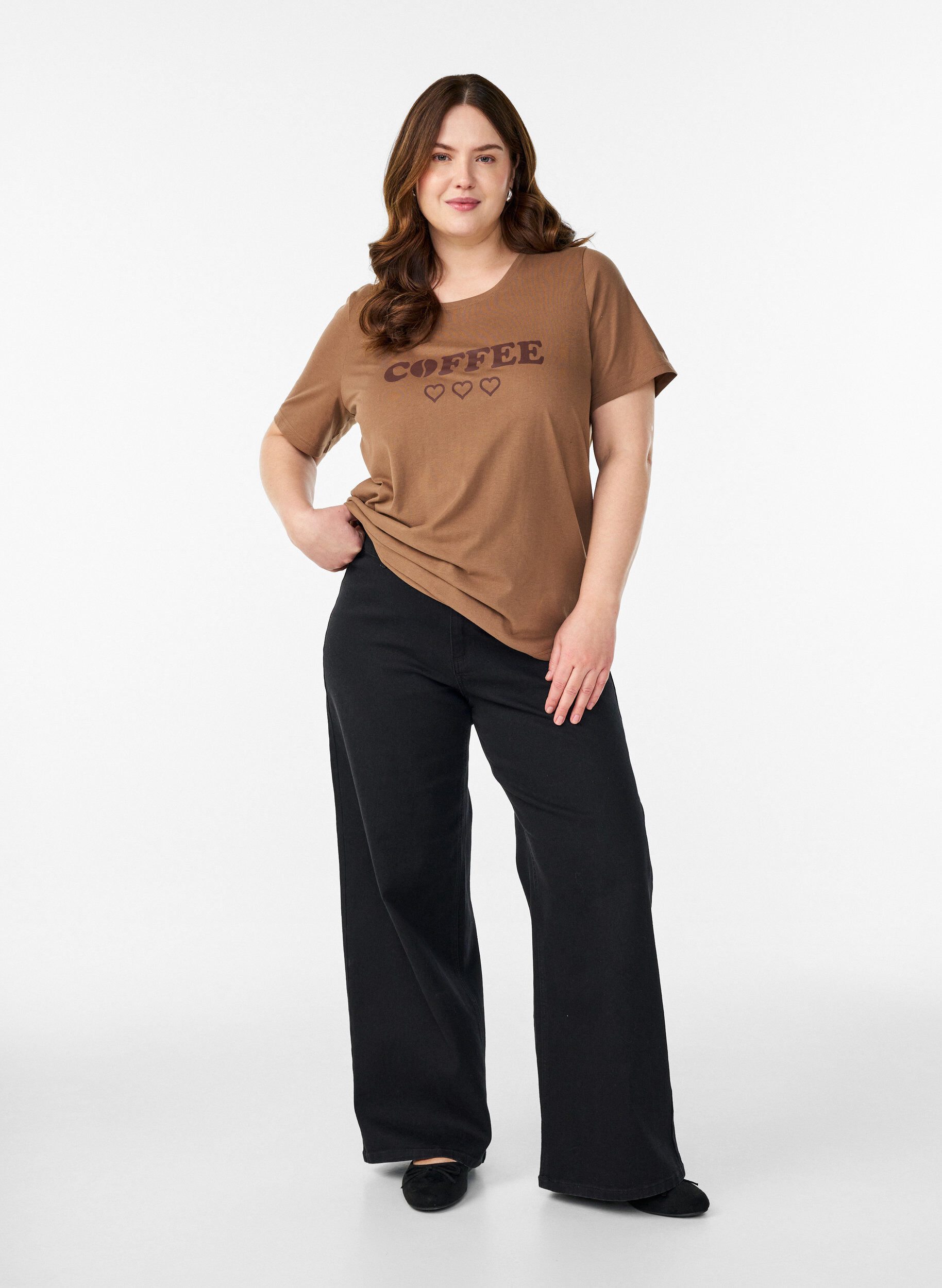 ZizzifashionT-shirt with motif, Brown, Model image number 1