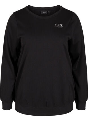 Mottled sweatshirt in a cotton blend, Black, Packshot image number 0