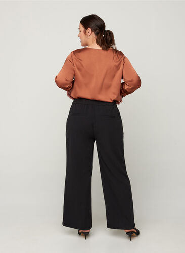 Classic plain trousers, Black, Model image number 0