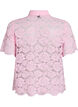 Lace shirt blouse with pearl buttons, Rose, Packshot image number 1