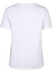 Cotton T-shirt with text print, B. White w. Flower, Packshot image number 1