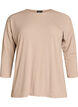 Jersey blouse with 3/4 sleeves, Beige, Packshot image number 0