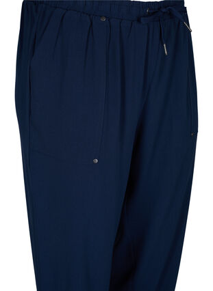 Trousers with pockets and elasticated trim, Navy Blazer, Packshot image number 2