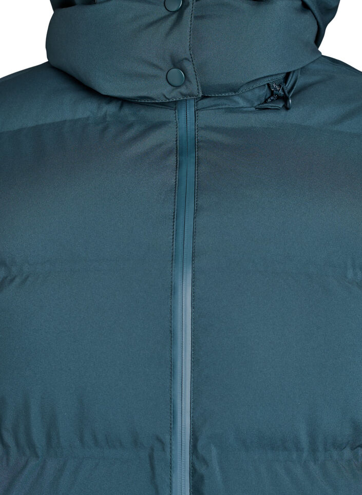 Short puffer jacket with detachable hood, Green, Packshot image number 2