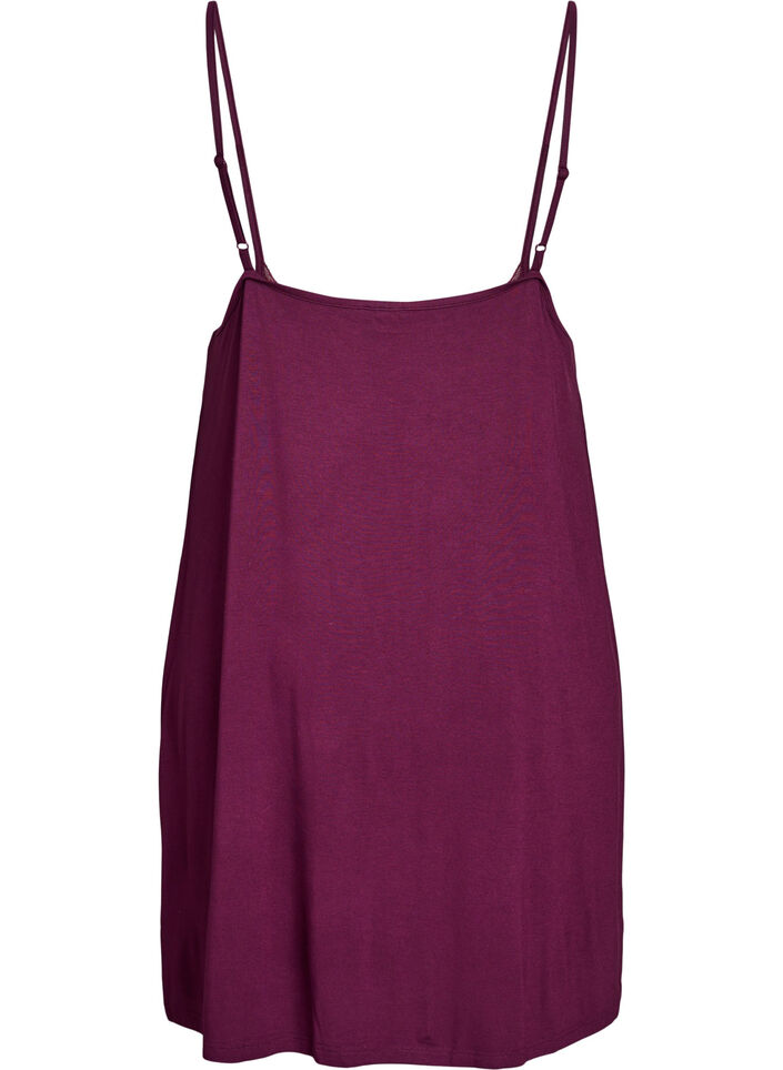 Viscose nightgown with lace trim, Dark Bordeaux, Packshot image number 1