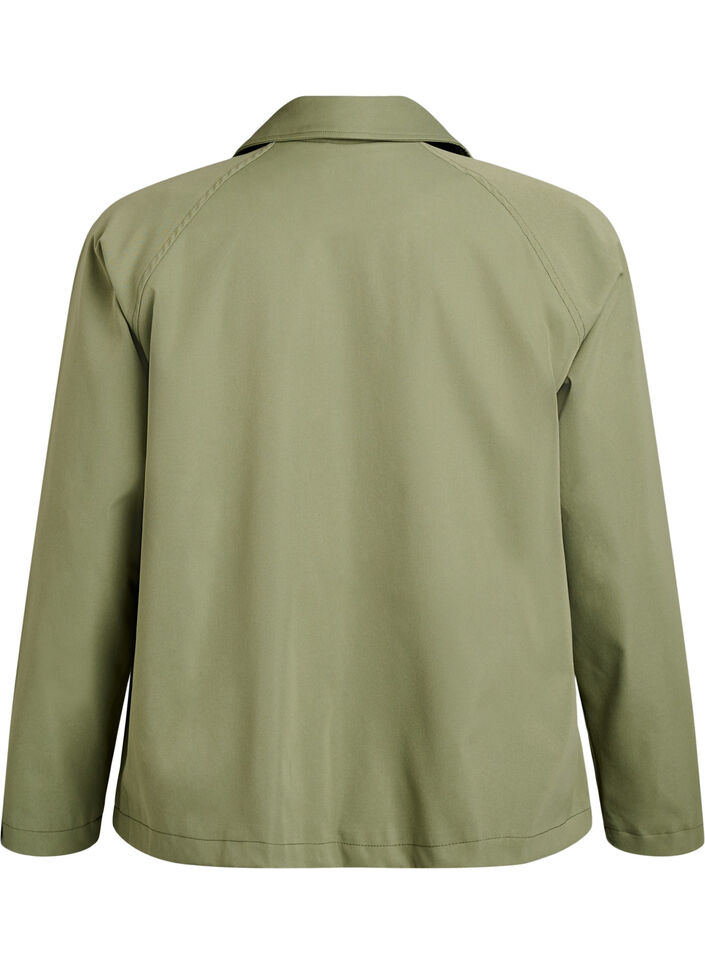 Short trench coat with pockets, Green, Packshot image number 1
