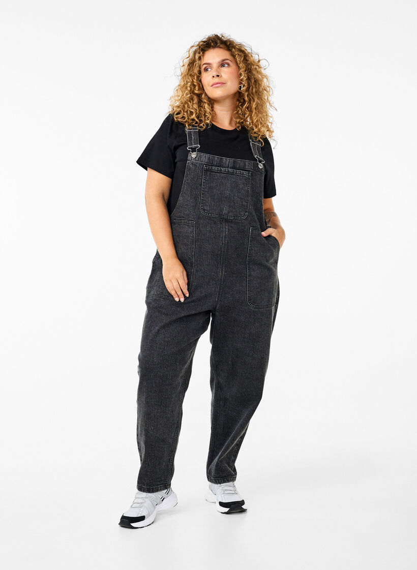 Denim overalls, Dark Grey Denim, Model image number 0