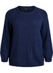 Knitted blouse with raglan sleeves, Blue, Packshot image number 0
