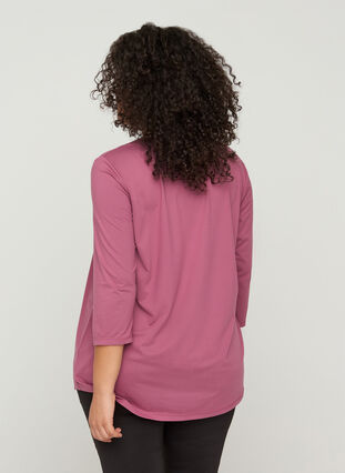 Sports top with 3/4 sleeves, Grape Nectar , Model image number 1