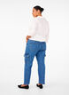Cargo jeans with high waist, Blue Denim, Model image number 1