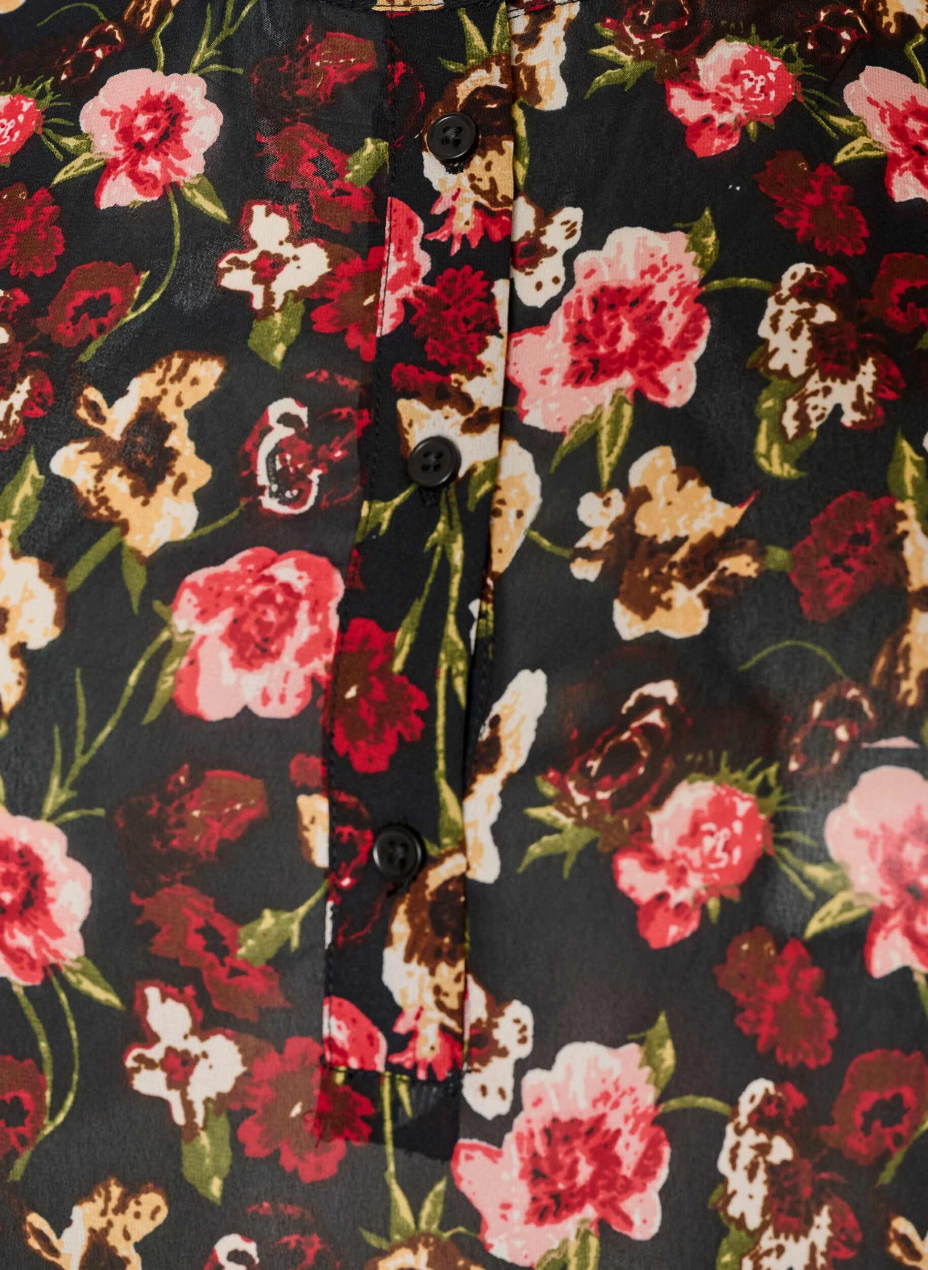 ZizzifashionBlouse with all-over print and short button placket, Rose, Packshot image number 2