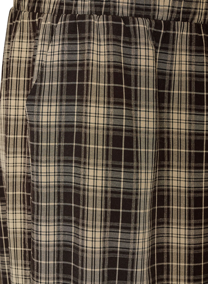 Checked balloon trousers with a high waist, Green, Packshot image number 2