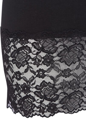 Vest top with lace trim, Black, Packshot image number 2