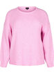 Long-sleeved knitted jumper with wool and a round neck, Begonia Pink Mel., Packshot image number 0