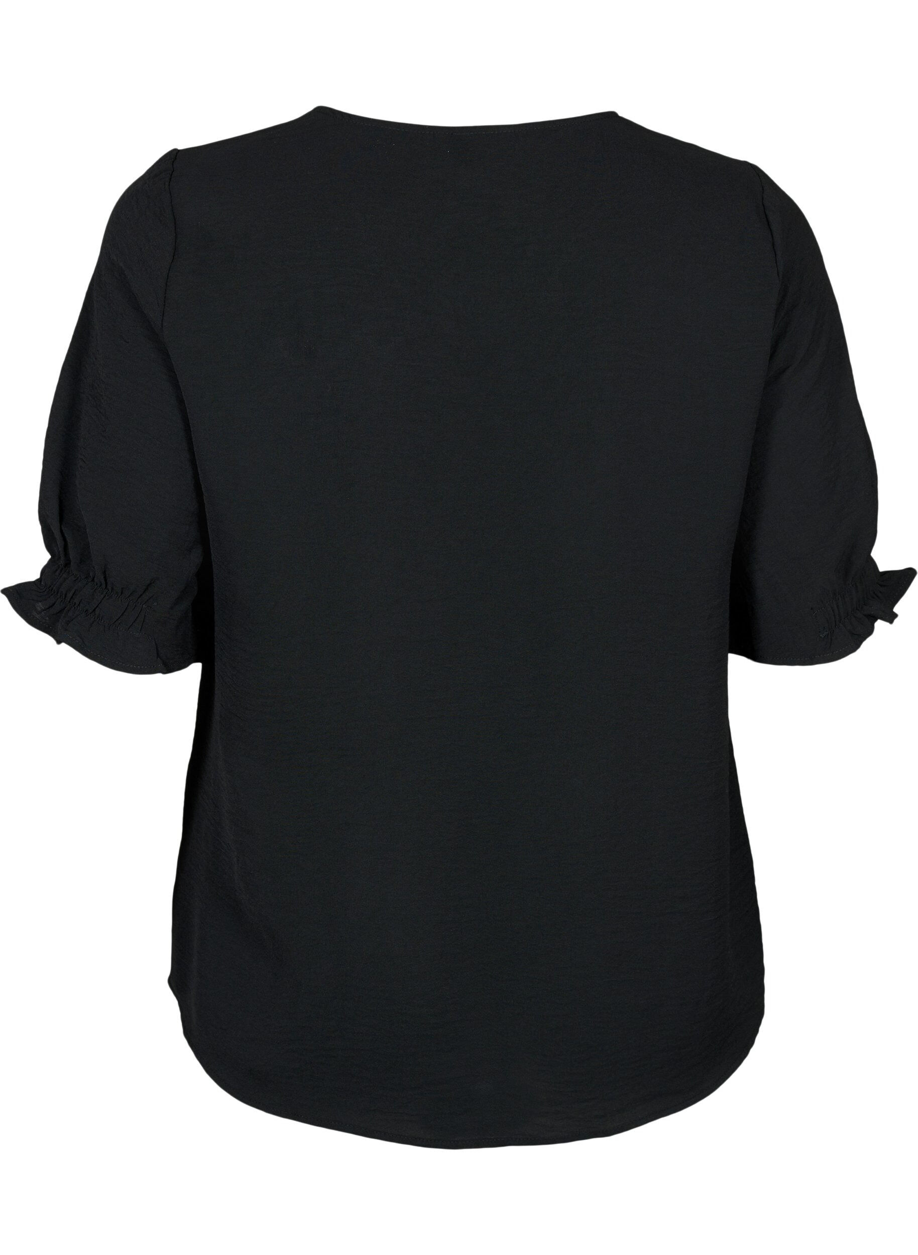 Zizzifashion Blouse with v-neck , Black, Packshot image number 1