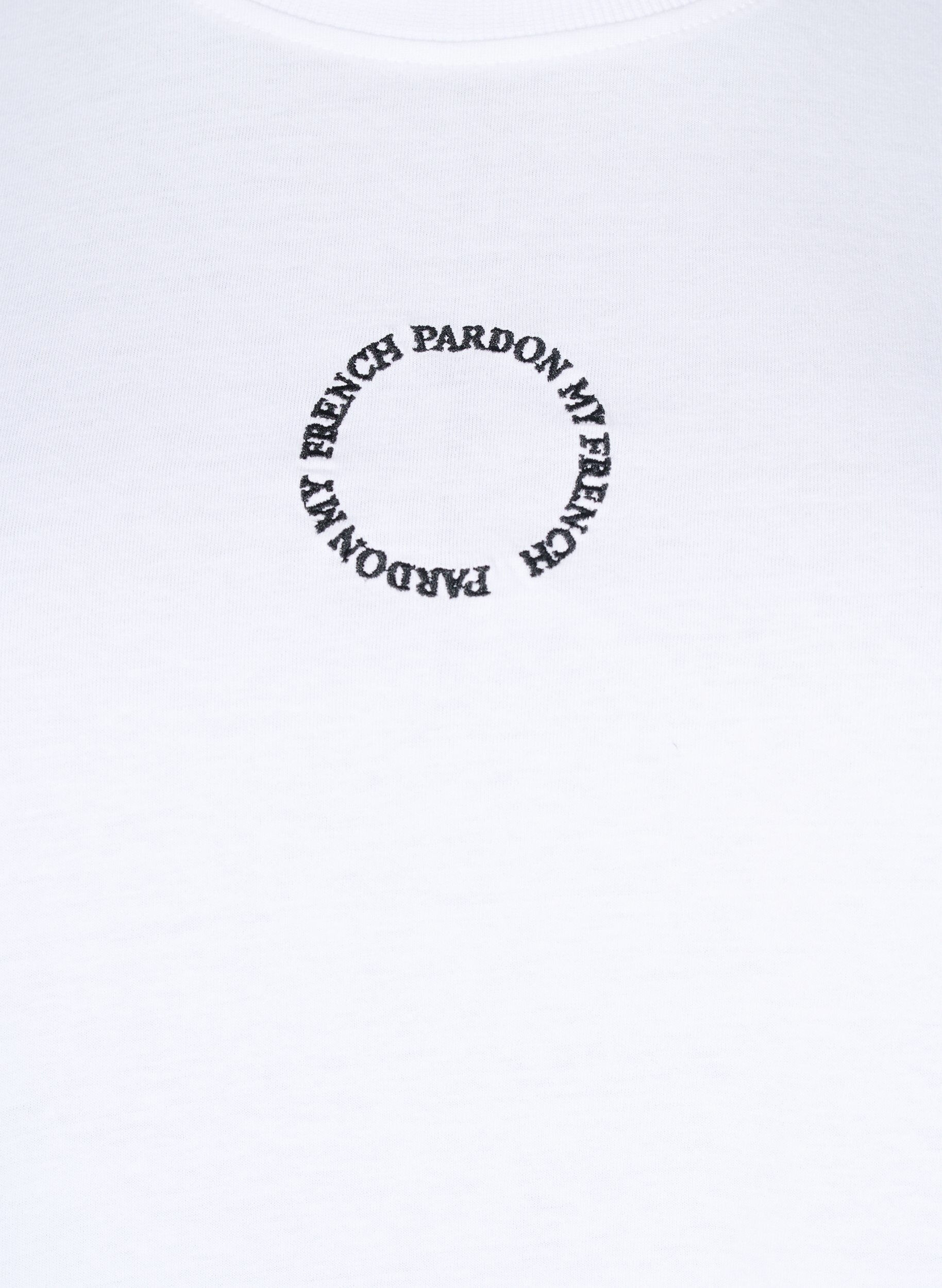 Zizzifashion Cotton T-shirt with embroidery detail, White, Packshot image number 2