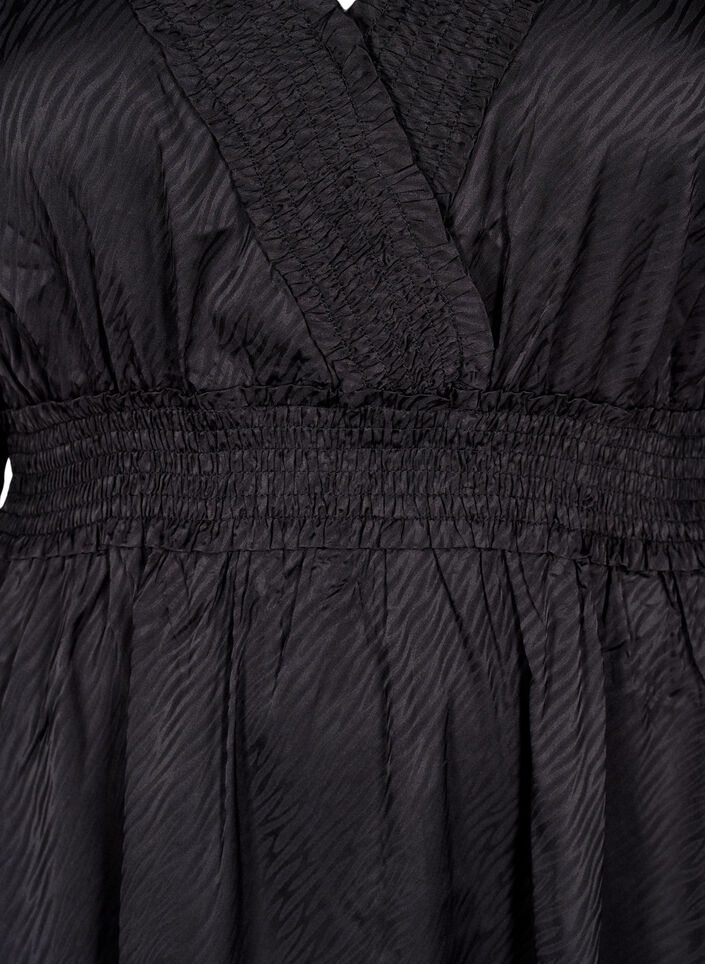 Short dress with smock detailing, Black, Packshot image number 2