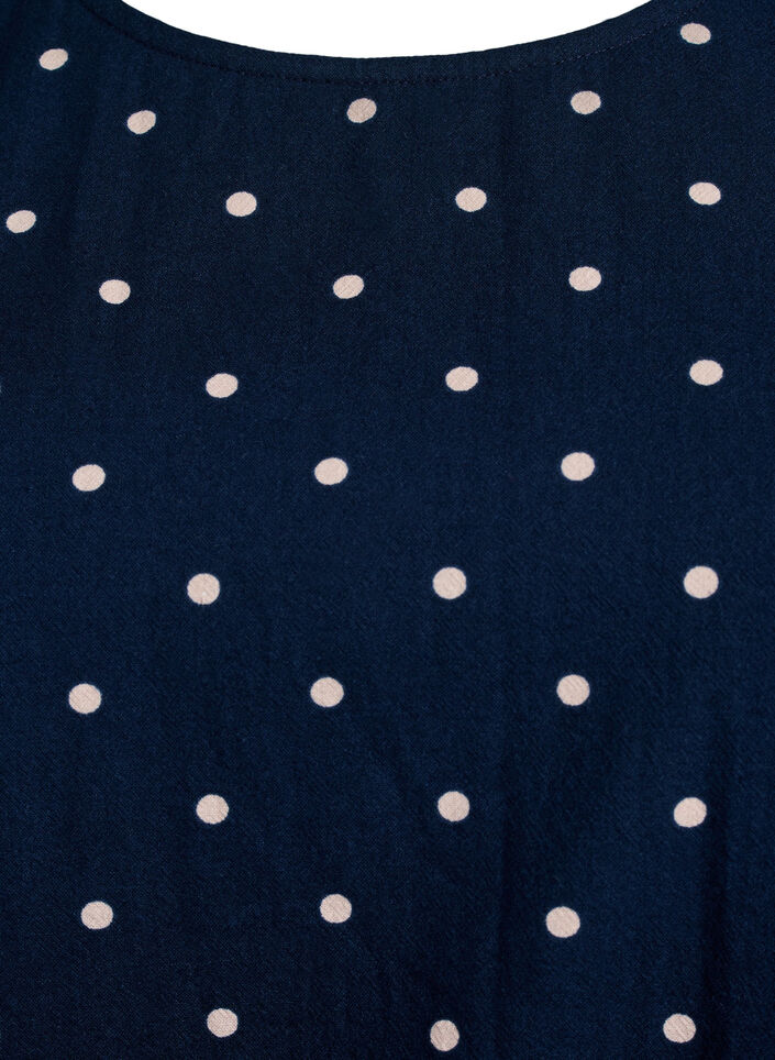 Cotton blouse with print and short sleeves, Blue, Packshot image number 2