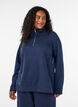 Sweatshirt with a high collar and zipper, Blue, Model image number 0