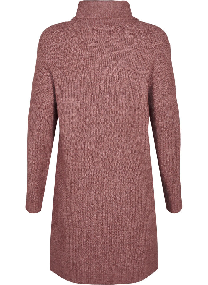 Knitted dress with turtleneck, Red, Packshot image number 1