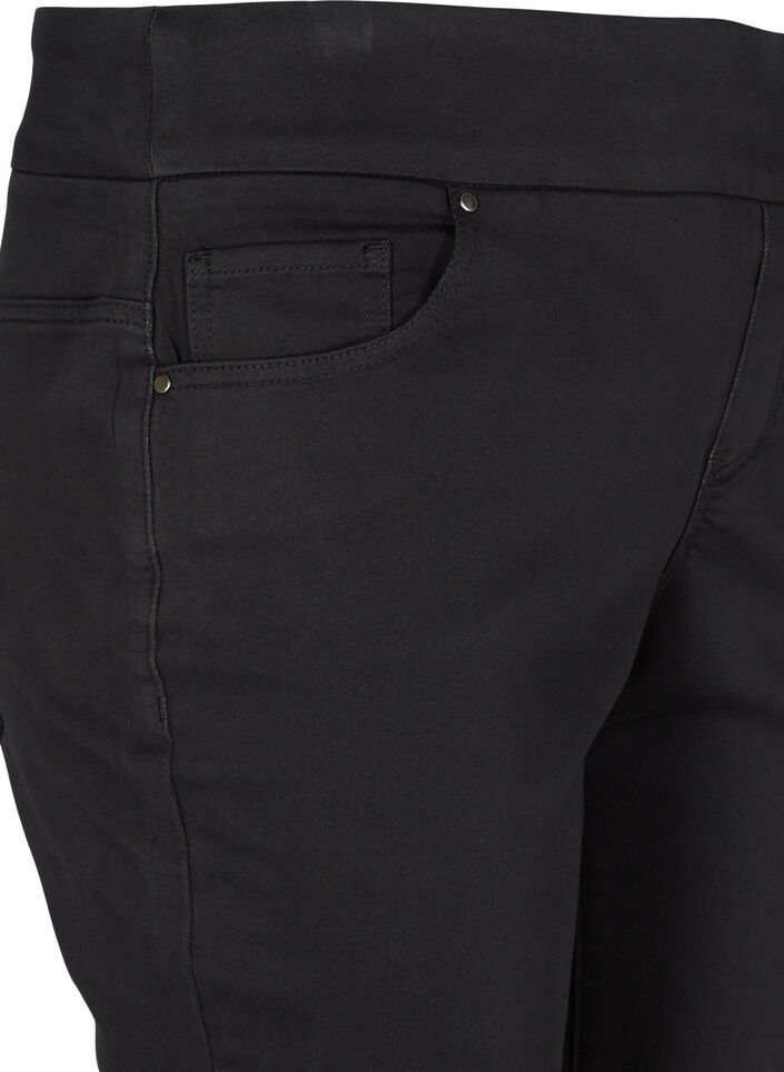 Close fitting cotton blend capris, Black, Packshot image number 2