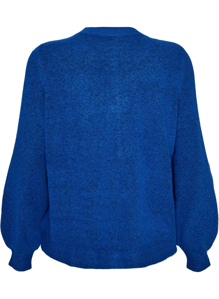 Cardigan in soft knit with gold-coloured buttons, Turquoise, Packshot image number 1