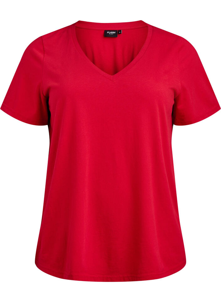 FLASH - V-neck T-shirt, Red, Packshot image number 0