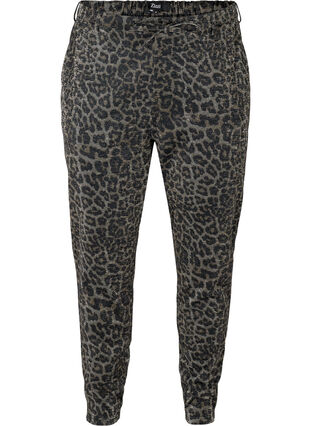 Cropped Maddison trousers with glitter and leopard print, Lurex Leo, Packshot image number 0