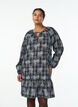 Short dress with check and floral print, Black, Model image number 0