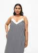 FLASH - Striped strap dress in viscose, Black White Stripe, Model image number 2