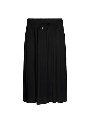 Viscose midi skirt, Black , Packshot image number 0
