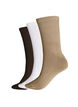 3-pack of sports socks with logo, Brown, Packshot image number 1