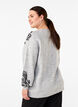 Knitted blouse with decorative pattern, Light Grey Melange, Model image number 1