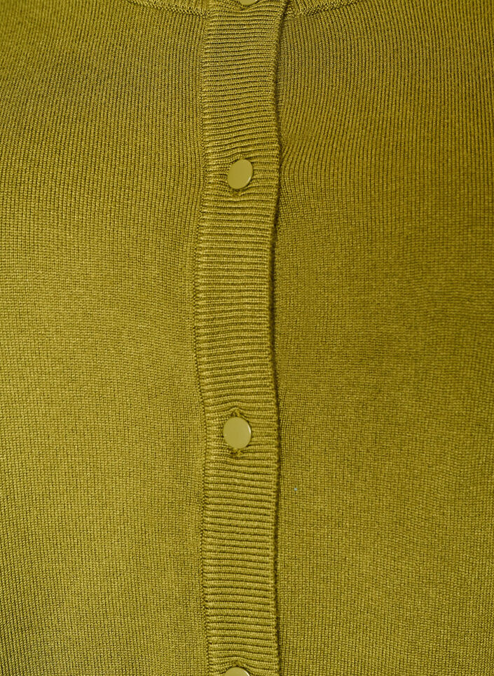 Knitted cardigan with round neck and buttons, Green, Packshot image number 2