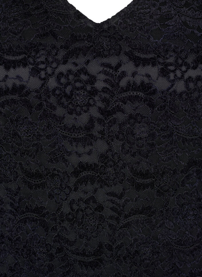 Lace bodystocking with long sleeves, Black, Packshot image number 2