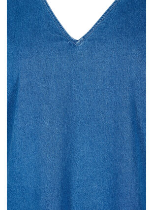 Tunic in denim with v neck, Medium Blue Denim, Packshot image number 2