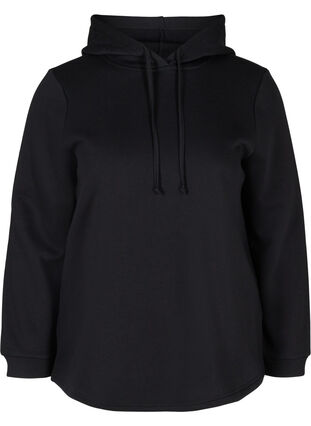 Sweatshirt with hood, Black, Packshot image number 0