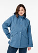 Short spring jacket with a detachable hood, Blue, Model image number 0