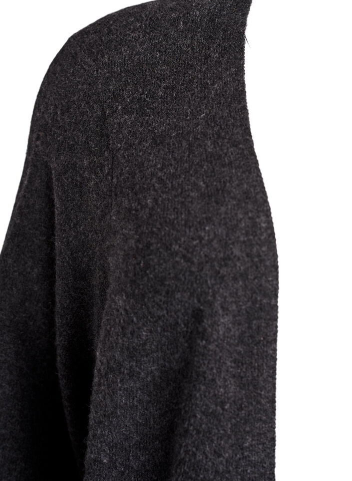 Long knit cardigan with pockets, Dark Grey, Packshot image number 2
