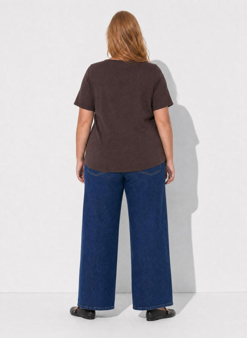 T-shirt with motif, Brown, Model image number 2