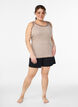 Striped top with a ribbed texture and a lace trim, Beige, Model image number 1