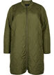 Long quilted jacket with pockets and zipper, Winter Moss, Packshot image number 0
