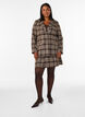 Short checked skirt with A-line fit, Brown, Model image number 1