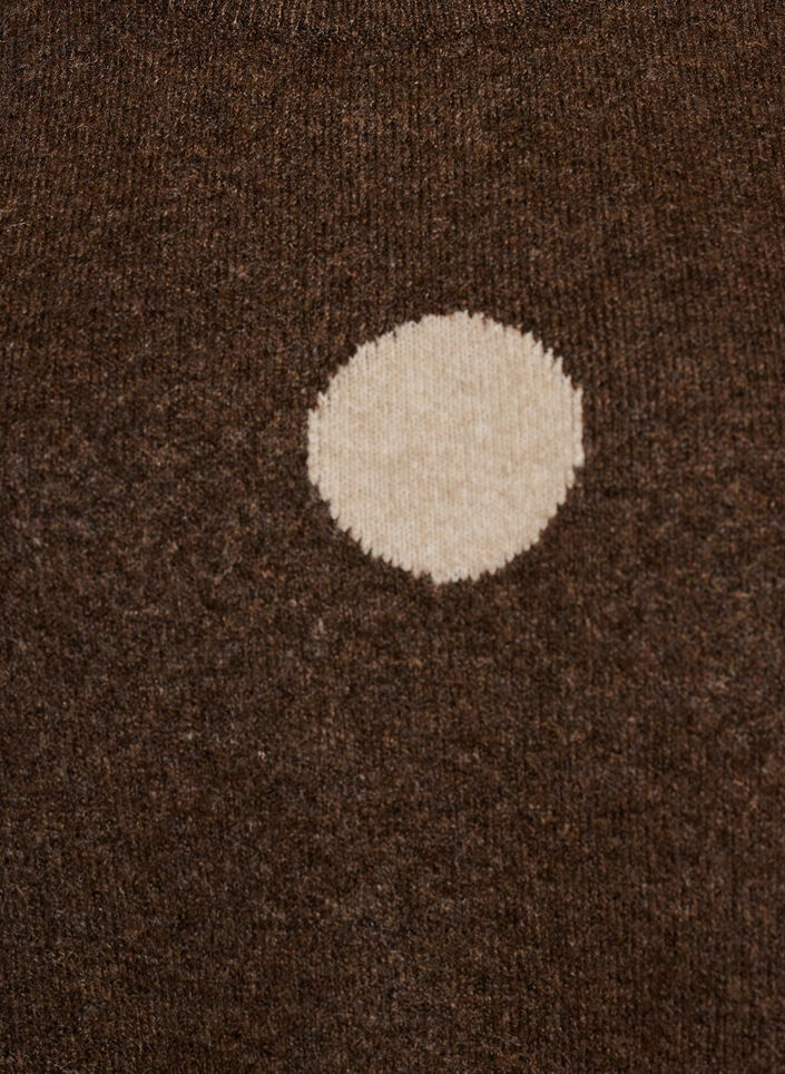 Knitted blouse with a dotted pattern, Brown, Packshot image number 2