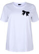 Cotton T-shirt with bow tie, Bright Wh. W. Black , Packshot image number 0