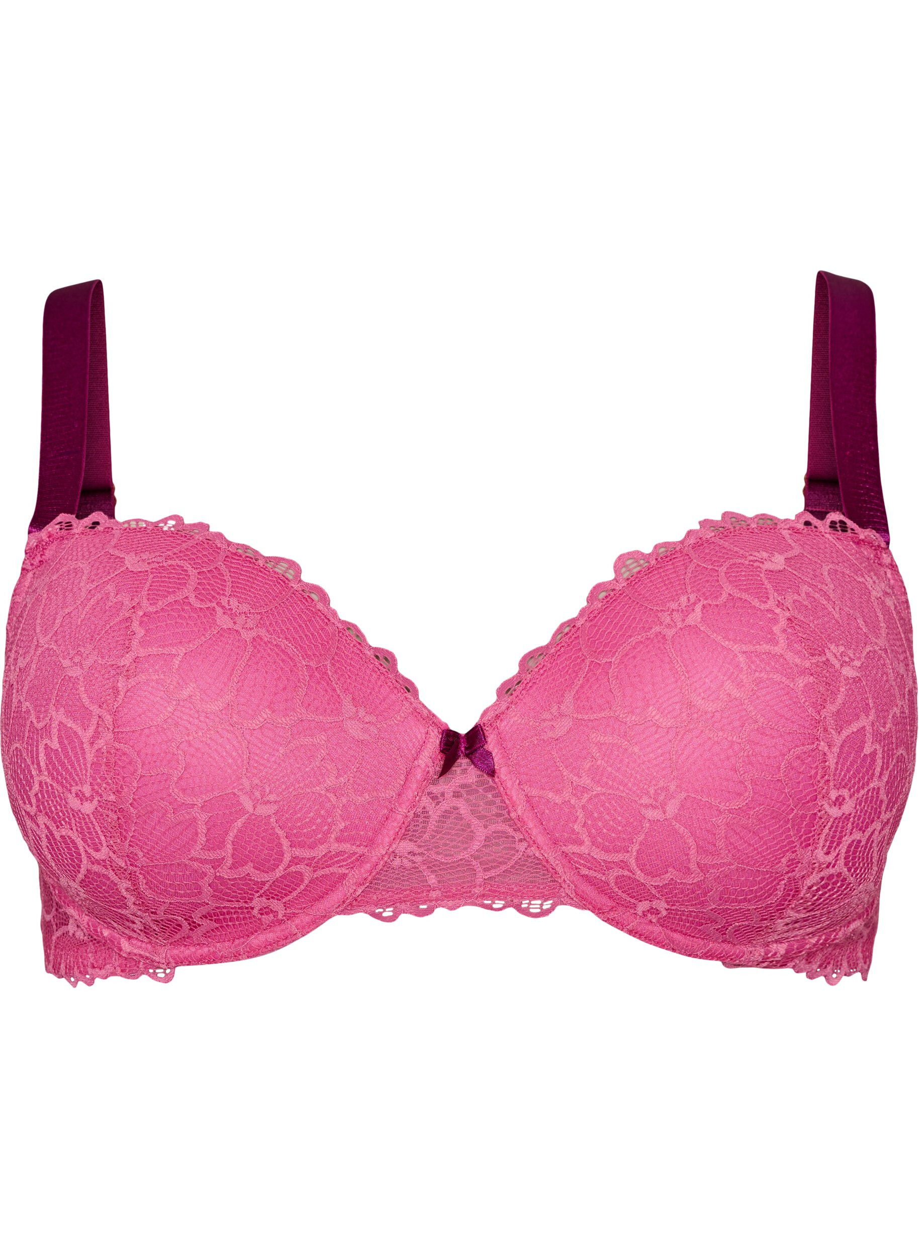 Bra with lace and moulded cups