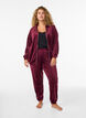 Loose velvet trousers, Dark Bordeaux, Model image number 0