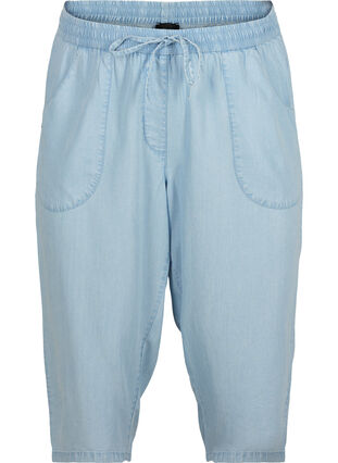 3/4 length trousers, Light blue denim, Packshot image number 0