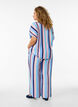 Loose viscose trousers with stripes, Blue, Model image number 1