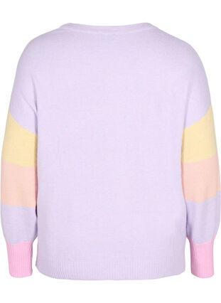 Knitted jumper with stripes and round neckline, Pale Banana Mel.Com, Packshot image number 1